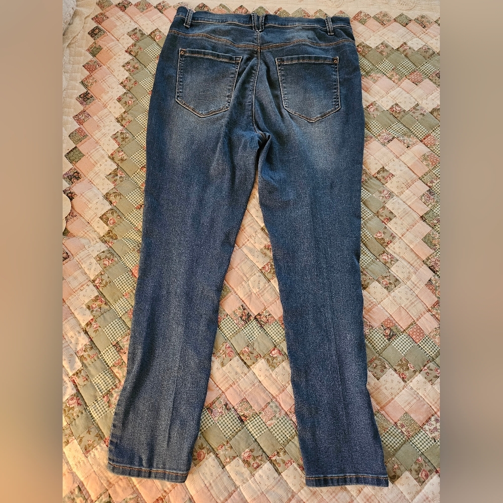 Curve Appeal Light Wash High Rise Essential Skinny Jeans  Size 14/32 - Picture 2 of 7